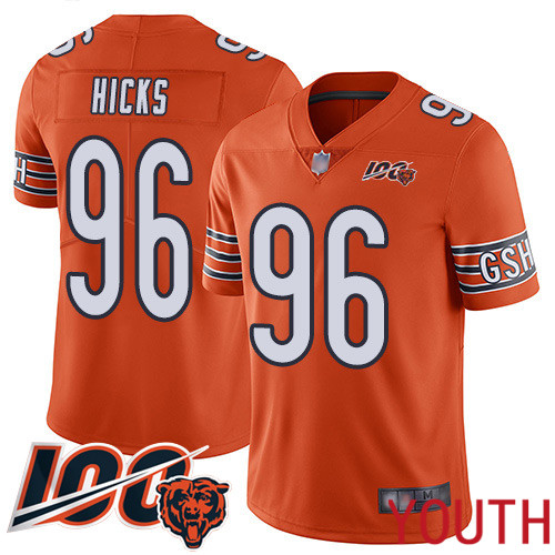 Chicago Bears Limited Orange Youth Akiem Hicks Alternate Jersey NFL Football 96 100th Season